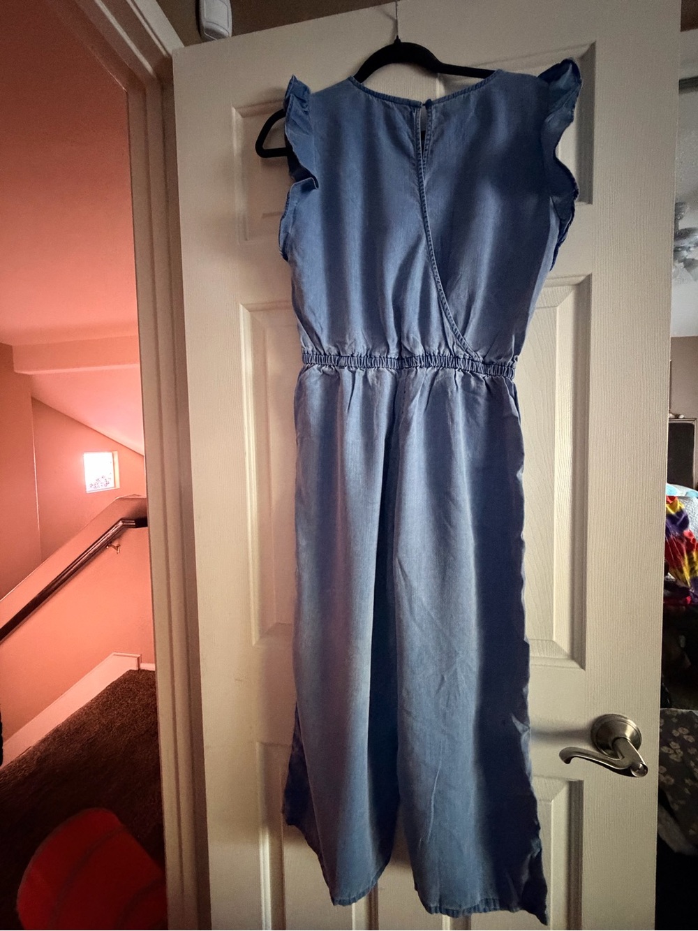 Old Navy Light Blue Ruffle Sleeve Midi Dress